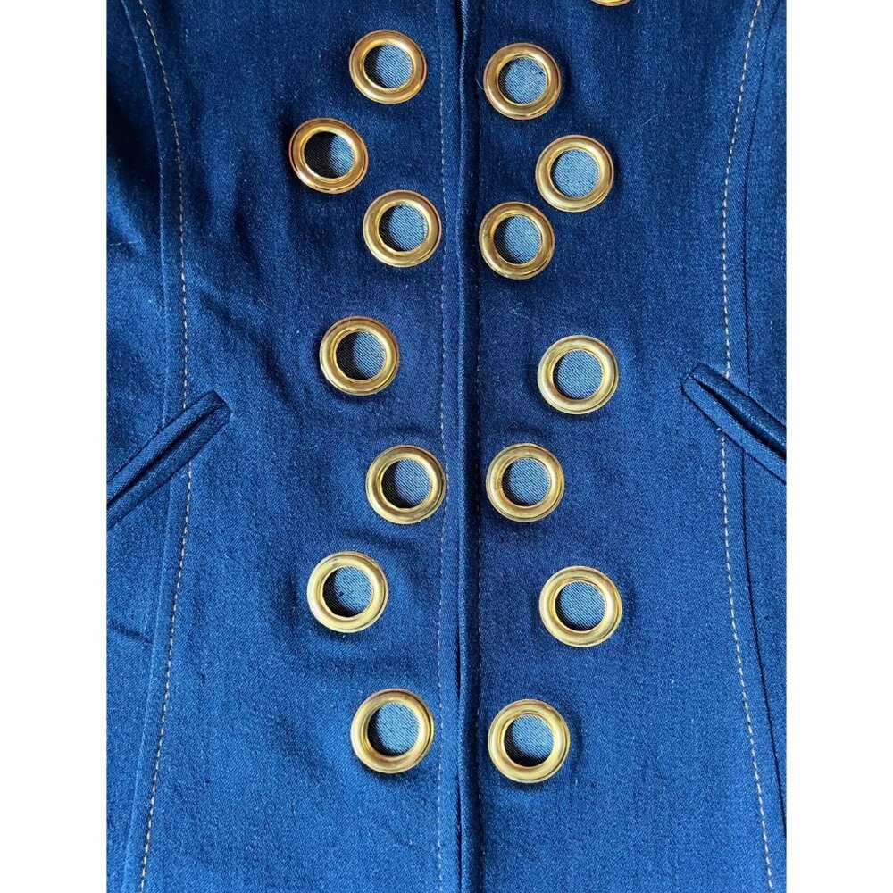 Regalia Womens 3-Piece Denim Suit Set With Grommet Accents Jacket Sleeveless Blo - Picture 16 of 16